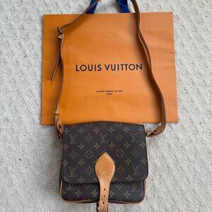 Louis Vuitton Cartouchiere MM Brown Monogram Shoulder Bag lux-319-092225